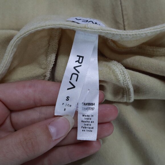 RVCA Jumpsuit Women S Beige Boho Utilitarian Cottagecore Rustic Earthy Gardening - Picture 2 of 16